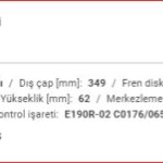 RANGE ROVER SPORT 2017 ve sonrası modeller için ÖN FREN DİSKİ LR081594